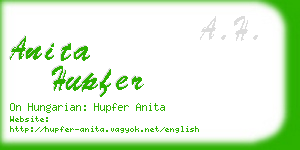 anita hupfer business card
